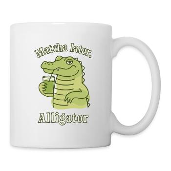Alligator Matcha Plus tard – Tendance sociale : thé - Mug blanc - blanc - Droite