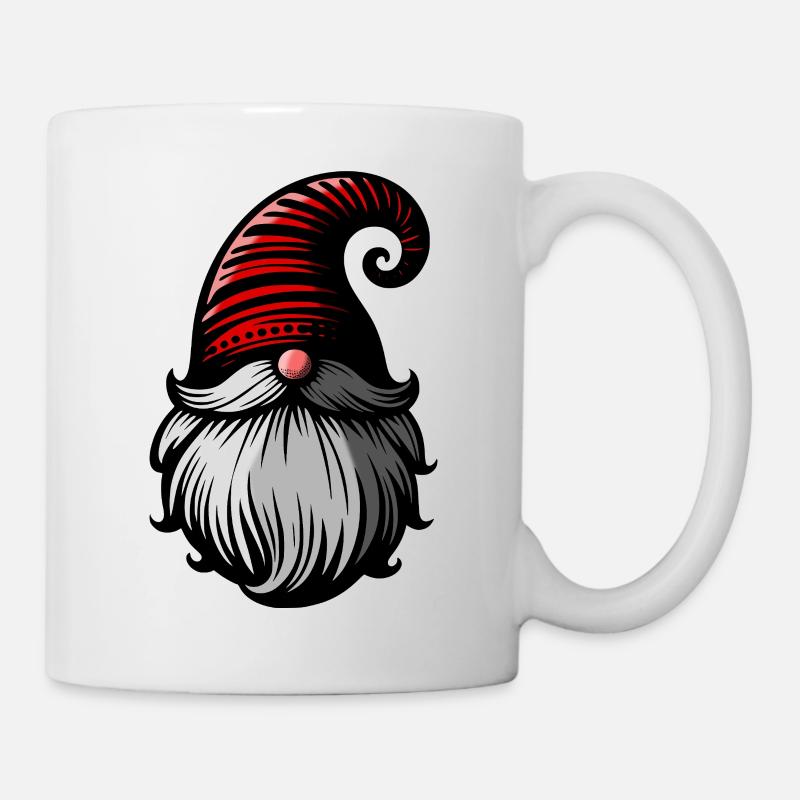 Nordic Christmas elf. Gnome. Christmas elf. - Mug - white