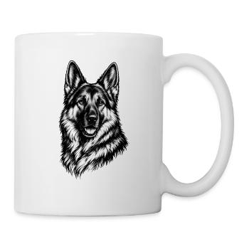 Illustration de chien de berger – Chien dessinant artistique - Mug blanc - blanc - Droite