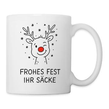 Rentier Rudolph Merry Christmas - Tasse - Weiß - Rechts