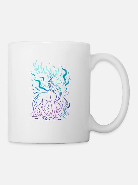 Neon Dragons Linie im Farbverlauf - Tasse - Weiß