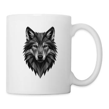 Geometric Gray Wolf Head - Mug - white - Right