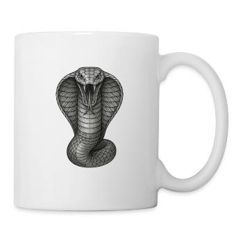 Kobra Graphitlinien-Illustration - Tasse - Weiß - Rechts