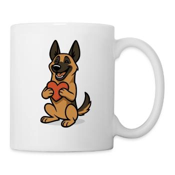 Malinois avec Heart Comic - Mug blanc - blanc - Droite