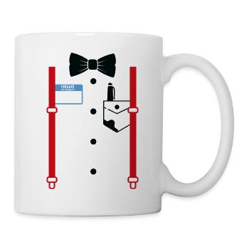 Formal look with name tag - Mug - white - Right