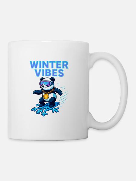 Winter Vibes Panda Neon - Mug - white