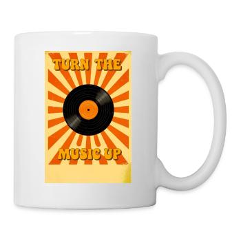 Stacked Retro Speakers Rising with Musical Energy  - Mug - white - Right
