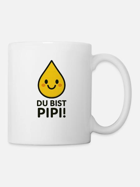 Gelber Tropfen - Tasse - Weiß