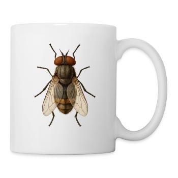 Hyperrealistisches Fliegen-Anatomie-T-Shirt - Tasse - Weiß - Rechts