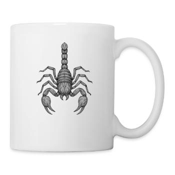 Geometrischer Skorpion Linienkunst - Tasse - Weiß - Rechts