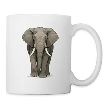 Éléphant majestueux dans des illustrations détaillées - Mug blanc - blanc - Droite