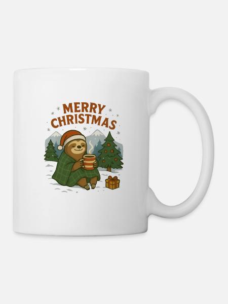 Christmas lazy in the snow - Mug - white