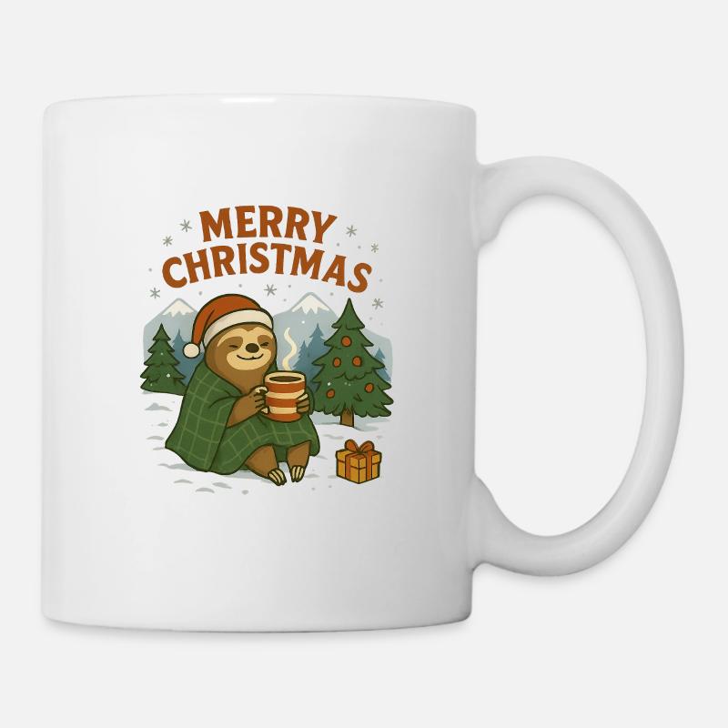 Weihnachtsfauli im Schnee - Tasse - Weiß