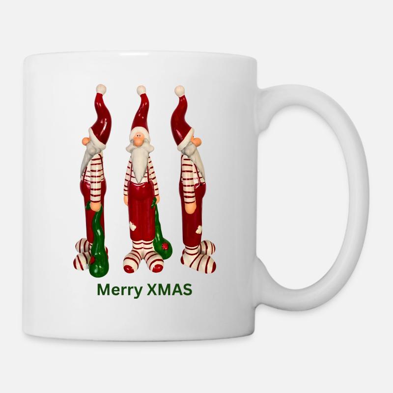 Santa Trio Merry XMAS - Mug - white