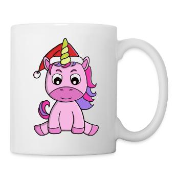 Weihnachtshut Festliches Einhorn - Tasse - Weiß - Rechts