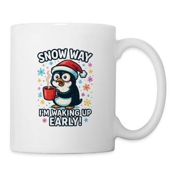 Pingouin Réveillé Tôt Café Noël - Mug blanc - blanc - Droite