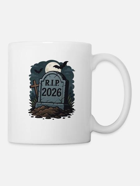 Ruhe in Frieden 2026 Halloween Grabstein - Tasse - Weiß