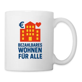 Bezahlbares Wohnen Symbol - Tasse - Weiß - Rechts