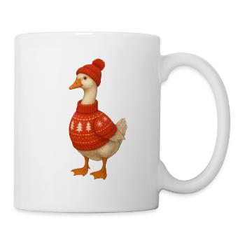 Gans im Strickpullover - Tasse - Weiß - Rechts