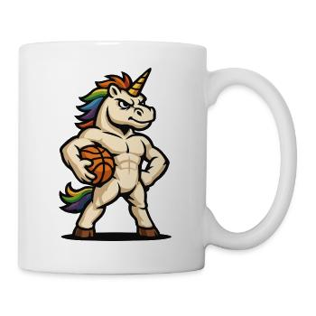 Rainbow Mane Basketball Unicorn - Mug - white - Right