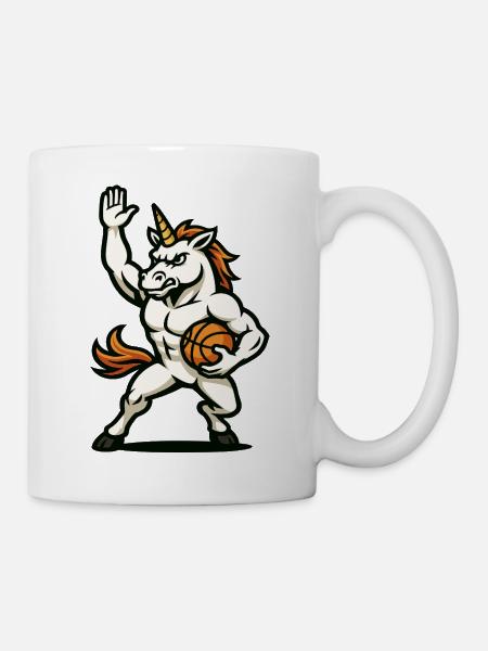 Basketball-Einhorn-Krieger - Tasse - Weiß