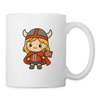 Cute_Norwegian_Viking_Girl_Kawaii_Cartoon_ - Mug - white - Right
