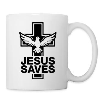 Jesus Rettet Kreuz Taube - Tasse - Weiß - Rechts
