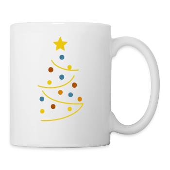 Arbre de Noël coloré et graphique - Mug blanc - blanc - Droite