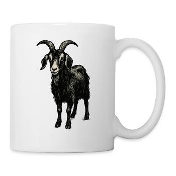 Chèvre sombre – motif animalier mystique - Mug blanc - blanc - Droite