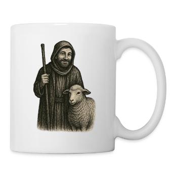 Der gute Hirte – Zeitlose Vintage Illustration - Tasse - Weiß - Rechts