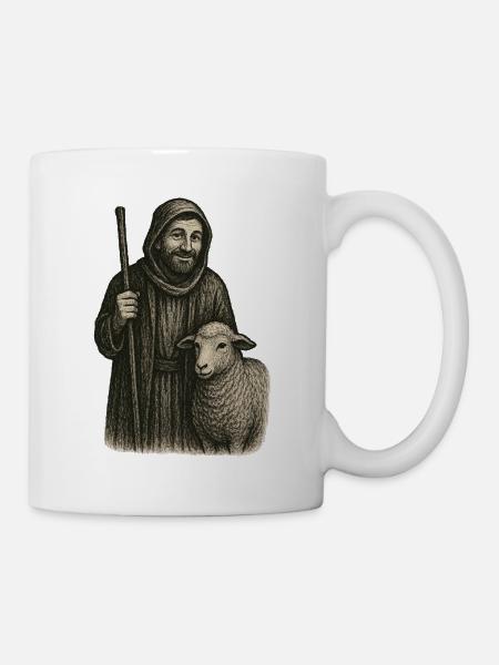 Le Bon Pasteur – Illustration vintage intemporelle - Mug blanc - blanc