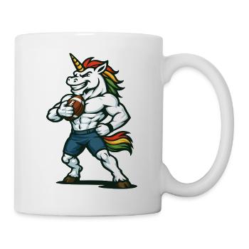 Unicorn Football Power Mascot Illustration - Mug - white - Right