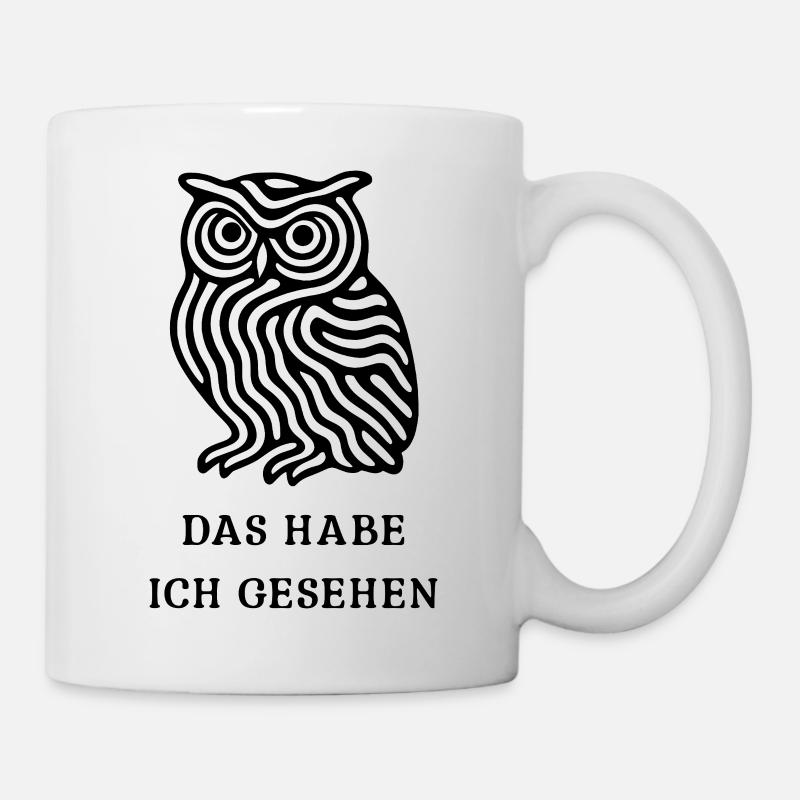 Eule „Das habe ich gesehen“ – Mystisches Design - Tasse - Weiß