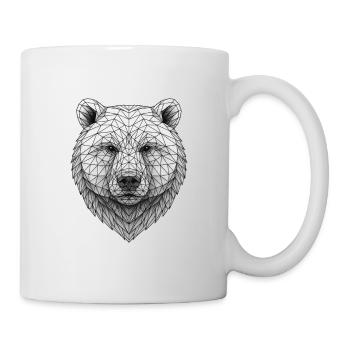 Polygon Bear Face Facet Art Black - Mug - white - Right