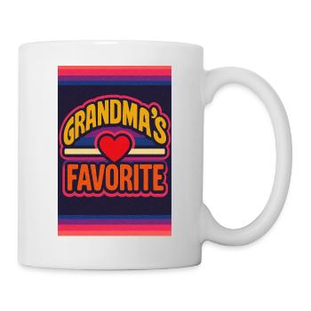 Grandma's Favorite Retro Heart, Family  - Mug - white - Right