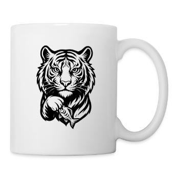 White Tiger Print Motif - Mug - white - Right
