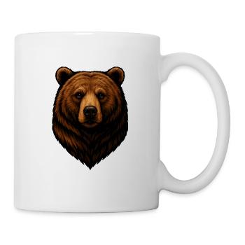 Forest Bear Head Illustration in Brown - Mug - white - Right