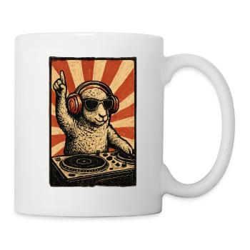 DJ Sheep avec des écouteurs - Mug blanc - blanc - Droite