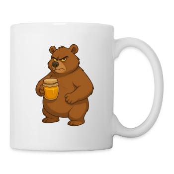 T-shirt logo Ours grognon avec un pot de miel - Mug blanc - blanc - Droite