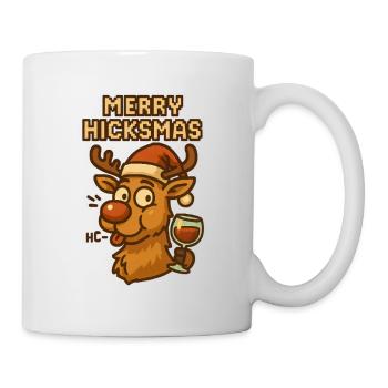 Merry Hickmas Rentier Wein - Tasse - Weiß - Rechts