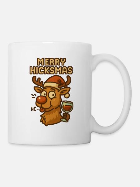 Merry Hickmas Rentier Wein - Tasse - Weiß