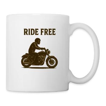 Ride Free Motorrad Silhouette - Tasse - Weiß - Rechts