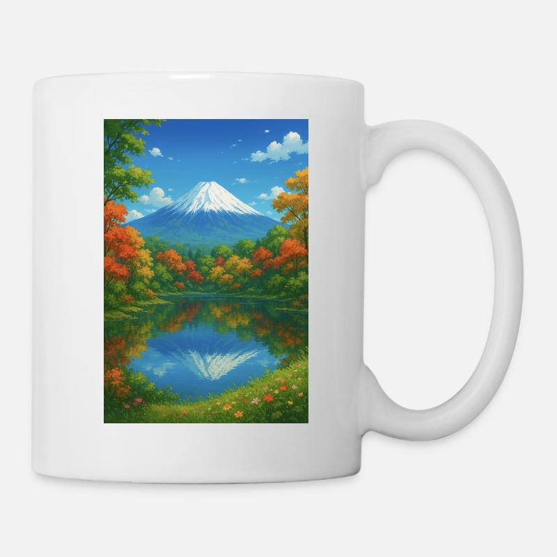 Mount Fuji Bei Herbst  - Tasse - Weiß