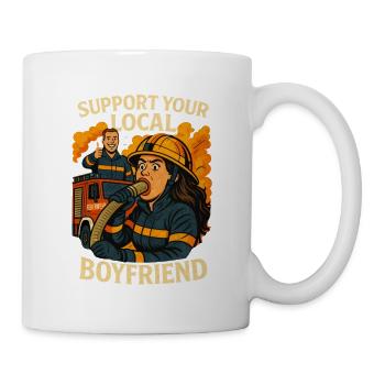 Soutenez votre ami pompier - Mug blanc - blanc - Droite