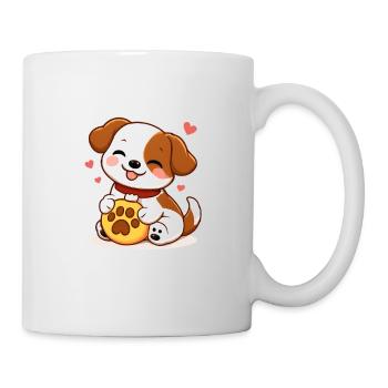Cuddly puppy and heart paw - Mug - white - Right