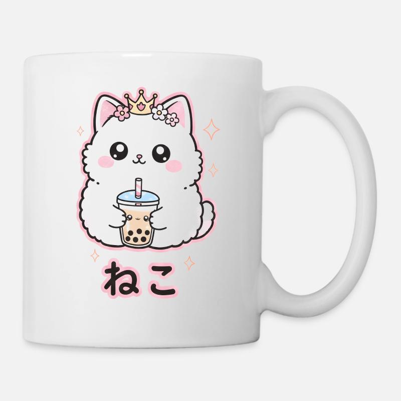 Reine des chats au bubble tea - Mug blanc - blanc