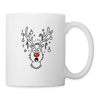 Rudolphs Rote Nase Weihnachtshirsch - Tasse - Weiß - Rechts