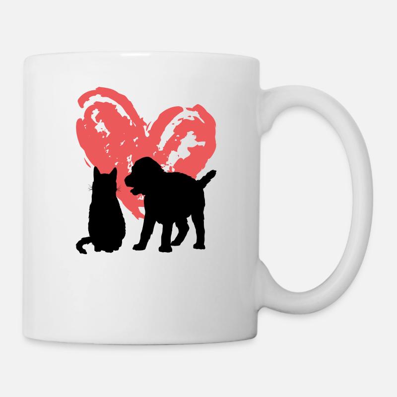 Chat et chien dans l’âme pour les amoureux des animaux - Mug blanc - blanc