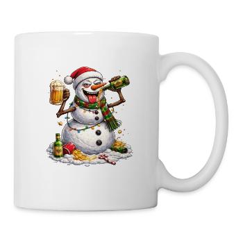 Schneemann-Party mit Sektglanz - Mug blanc - blanc - Droite