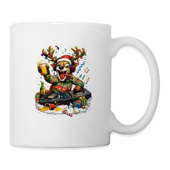 Christmas DJ Dog at Party Speed - Mug - white - Right